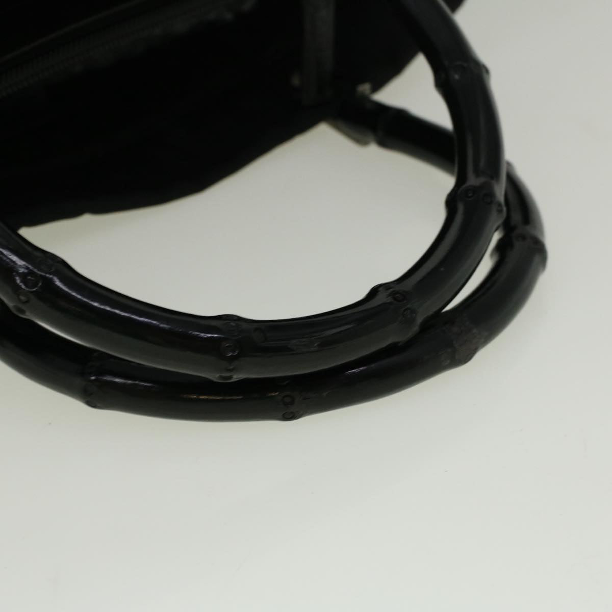 GUCCI Bamboo Hand Bag Nylon Black  59240
