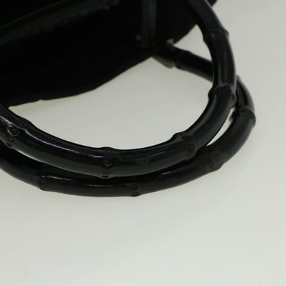 GUCCI Bamboo Hand Bag Nylon Black  59240