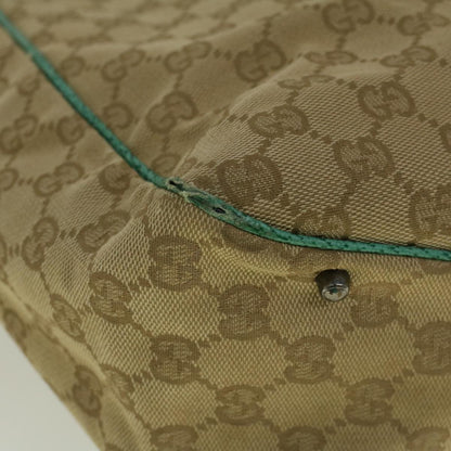 GUCCI GG Canvas Tote Bag Beige Turquoise Blue 113017  59245