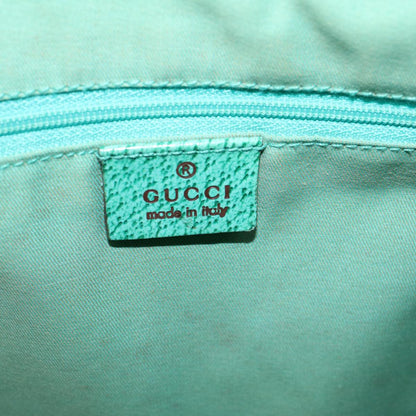 GUCCI GG Canvas Tote Bag Beige Turquoise Blue 113017  59245