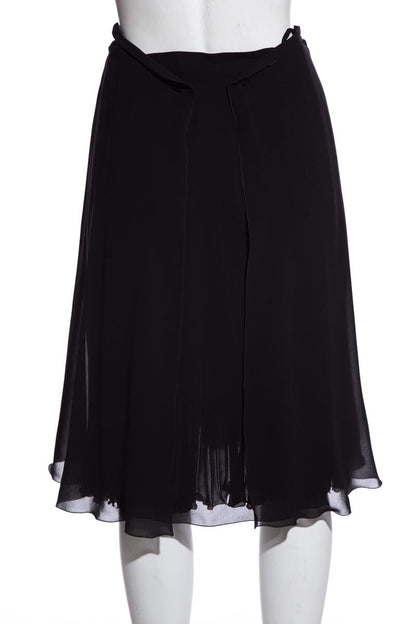 Chanel Black Pleated Skirt SZ 36