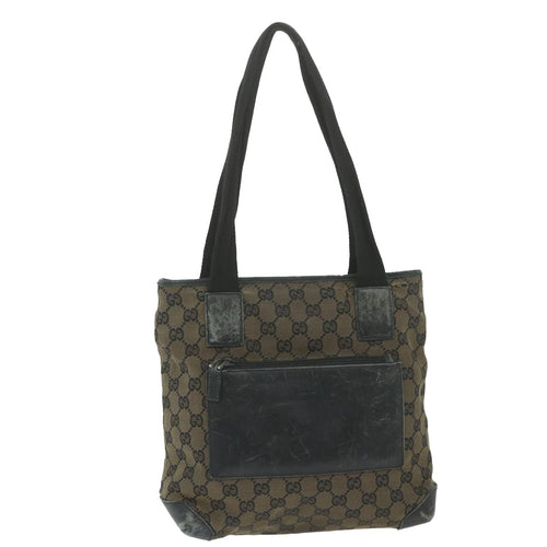 GUCCI GG Canvas Tote Bag Black Brown 019 0402 3754  59460