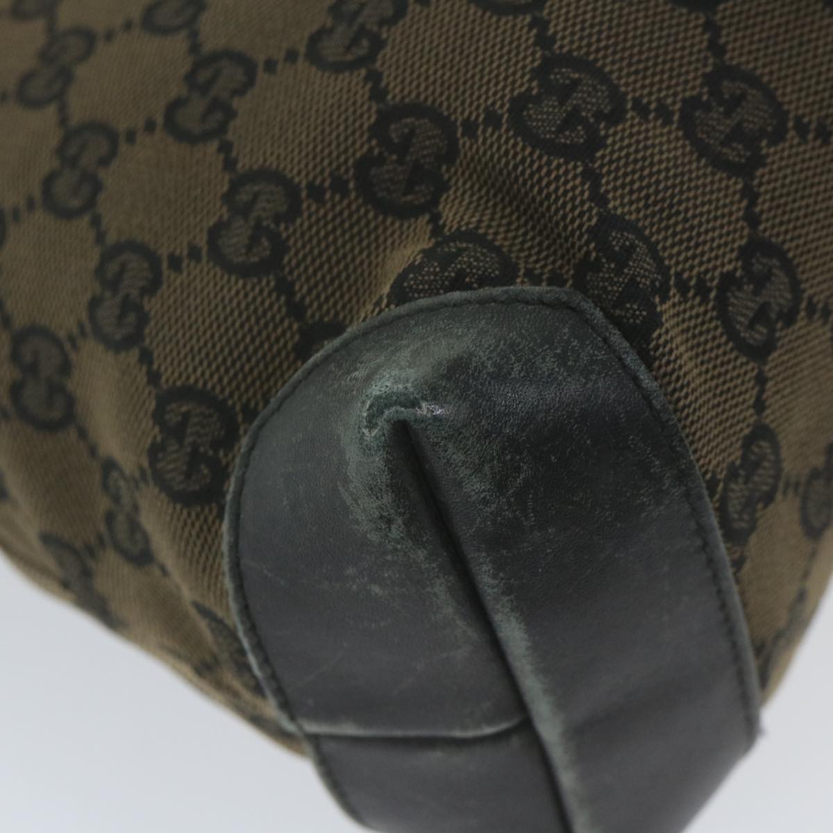 GUCCI GG Canvas Tote Bag Black Brown 019 0402 3754  59460