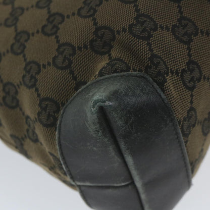 GUCCI GG Canvas Tote Bag Black Brown 019 0402 3754  59460