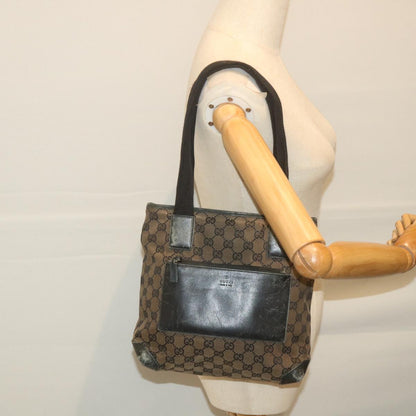 GUCCI GG Canvas Tote Bag Black Brown 019 0402 3754  59460