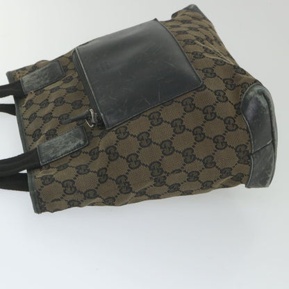 GUCCI GG Canvas Tote Bag Black Brown 019 0402 3754  59460