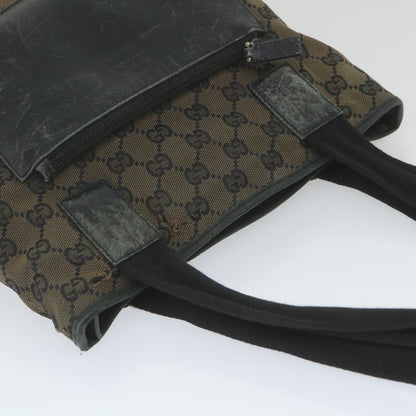 GUCCI GG Canvas Tote Bag Black Brown 019 0402 3754  59460