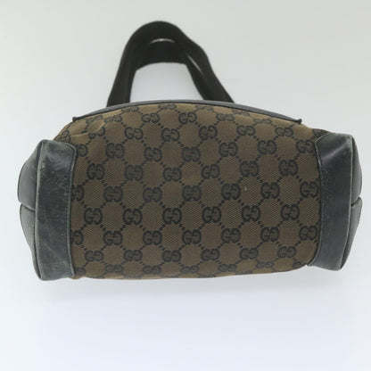 GUCCI GG Canvas Tote Bag Black Brown 019 0402 3754  59460