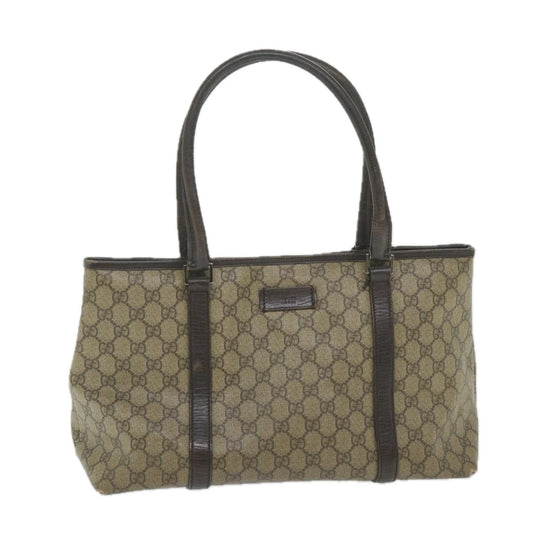 GUCCI GG Supreme Tote Bag PVC Leather Beige 114595  59553