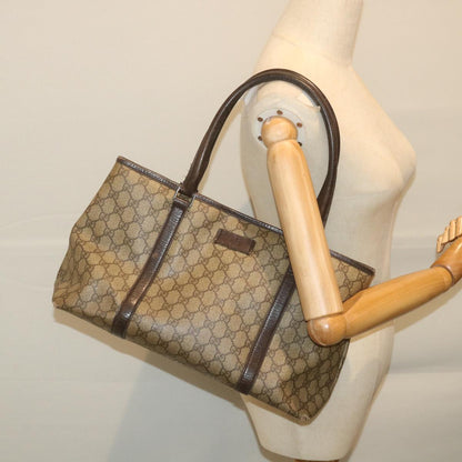 GUCCI GG Supreme Tote Bag PVC Leather Beige 114595  59553