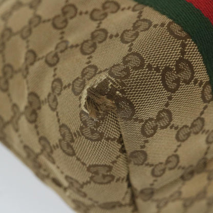 GUCCI GG Canvas Web Sherry Line Tote Bag Beige Red Green 137396  59566