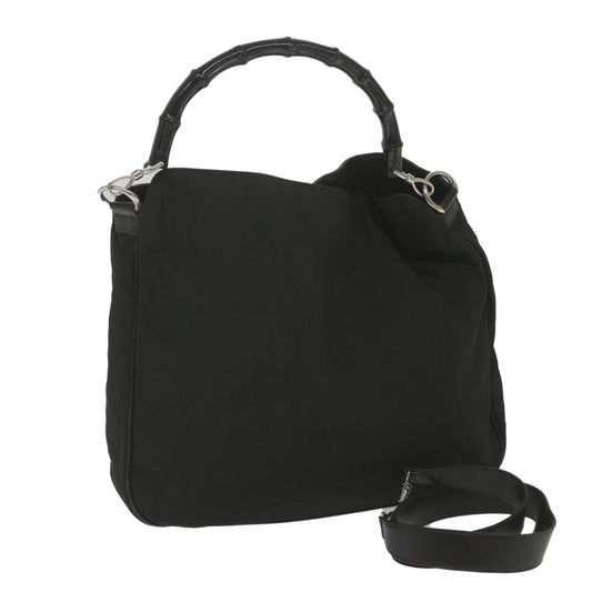 GUCCI Bamboo Shoulder Bag Nylon 2way Black 001 1577 3444  59567