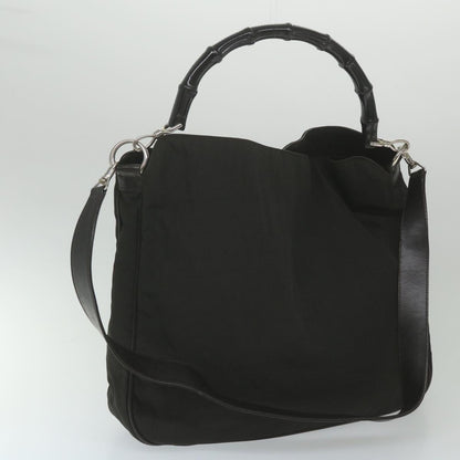 GUCCI Bamboo Shoulder Bag Nylon 2way Black 001 1577 3444  59567