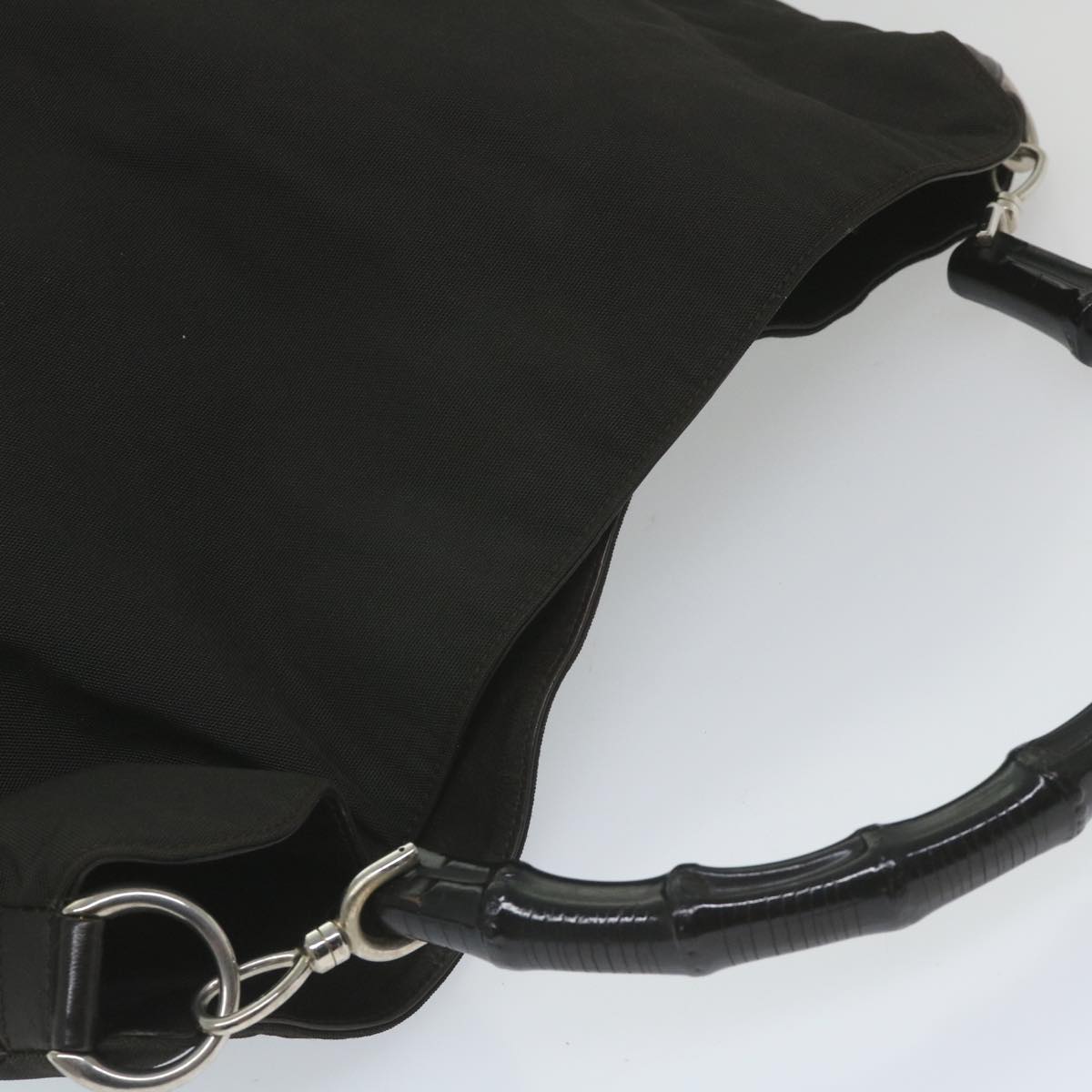 GUCCI Bamboo Shoulder Bag Nylon 2way Black 001 1577 3444  59567