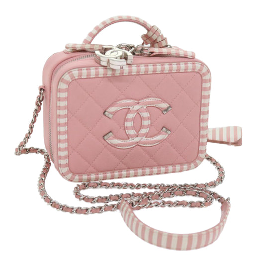 CHANEL Matelasse Chain Shoulder Bag Caviar Skin Wine Red CC 59605A