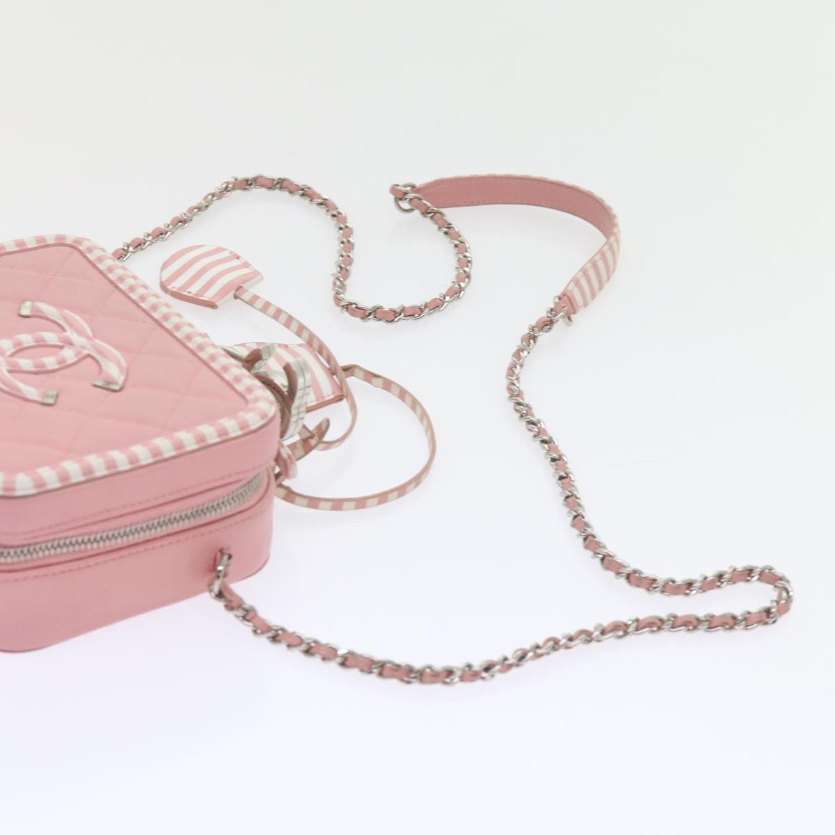 CHANEL Matelasse Chain Shoulder Bag Caviar Skin Wine Red CC 59605A