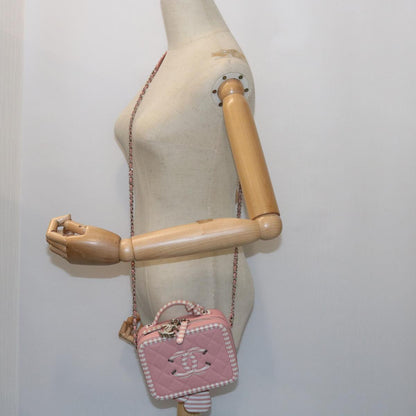 CHANEL Matelasse Chain Shoulder Bag Caviar Skin Wine Red CC 59605A