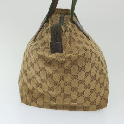 GUCCI GG Canvas Web Sherry Line Tote Bag Beige Red Green 131230  59707
