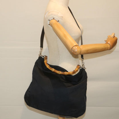 GUCCI Bamboo Shoulder Bag Nylon 2way Black 001 1705 1577  59710