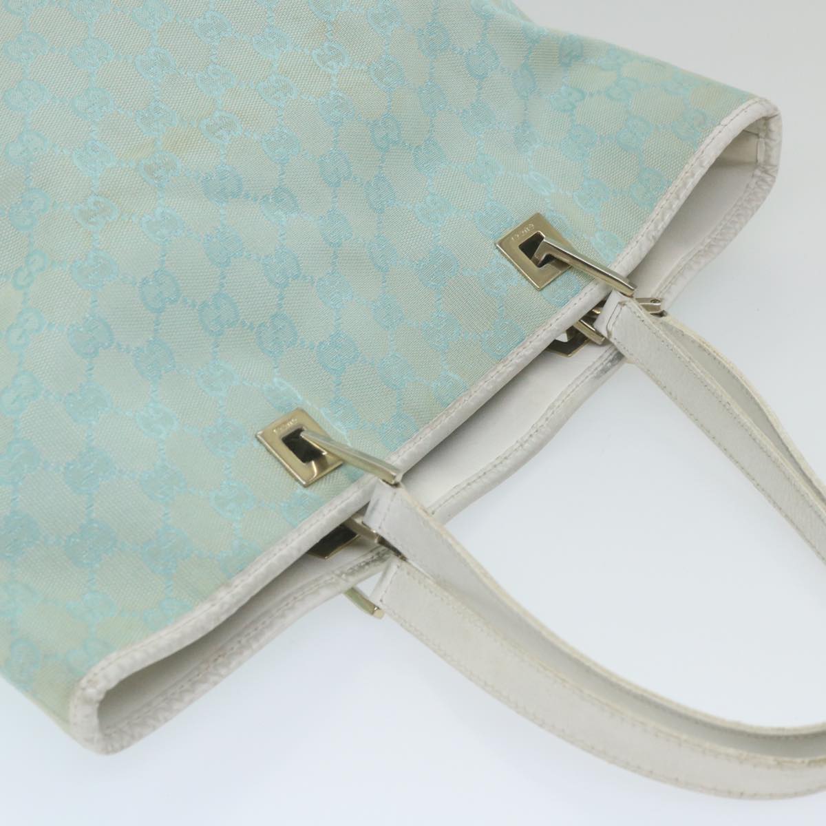 GUCCI GG Canvas Tote Bag Light Blue 0021098  59713