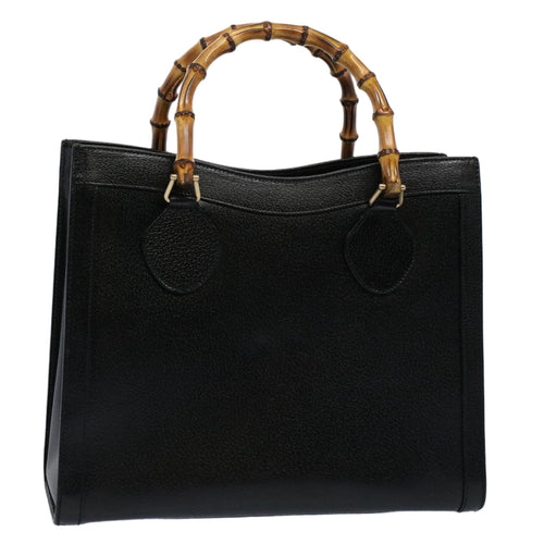 GUCCI Bamboo Hand Bag Leather Black 002 0260 200110  59718