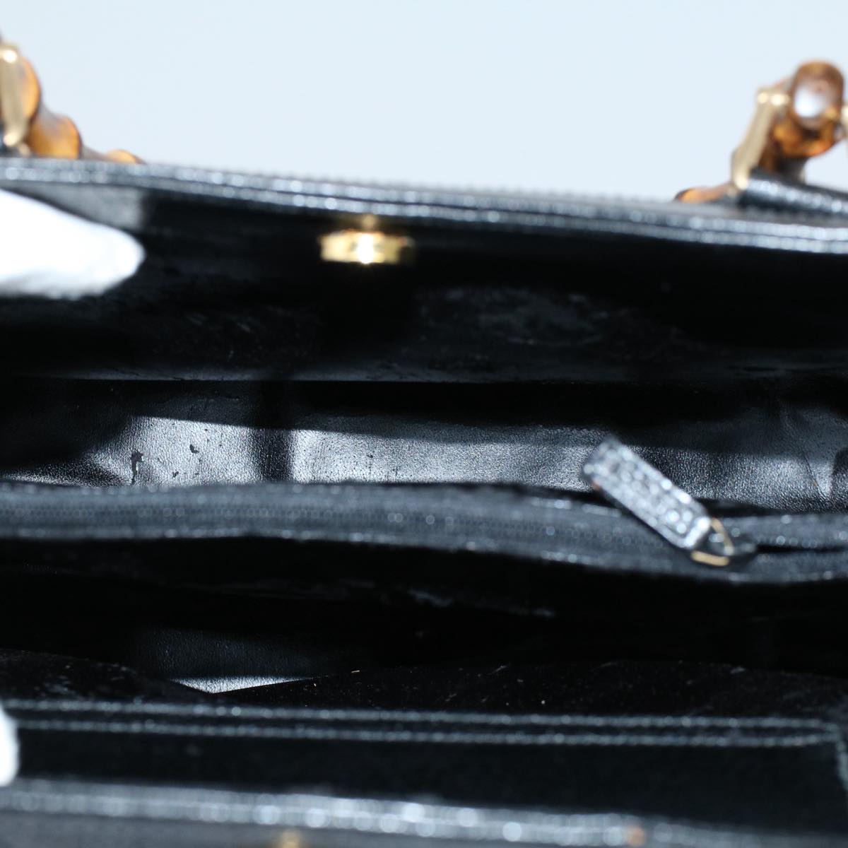 GUCCI Bamboo Hand Bag Leather Black 002 0260 200110  59718