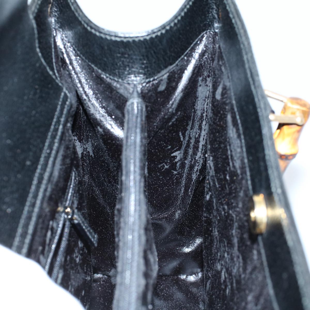 GUCCI Bamboo Hand Bag Leather Black 002 0260 200110  59718