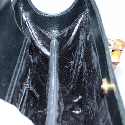 GUCCI Bamboo Hand Bag Leather Black 002 0260 200110  59718