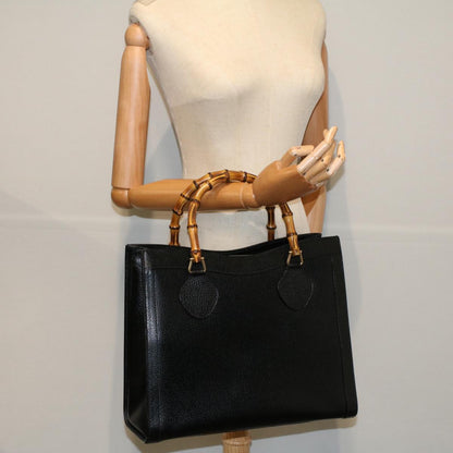 GUCCI Bamboo Hand Bag Leather Black 002 0260 200110  59718