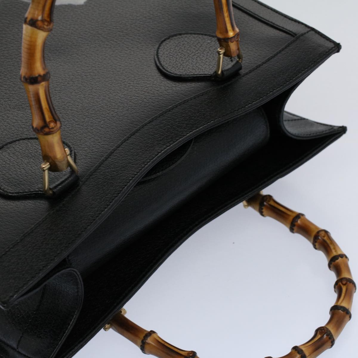 GUCCI Bamboo Hand Bag Leather Black 002 0260 200110  59718