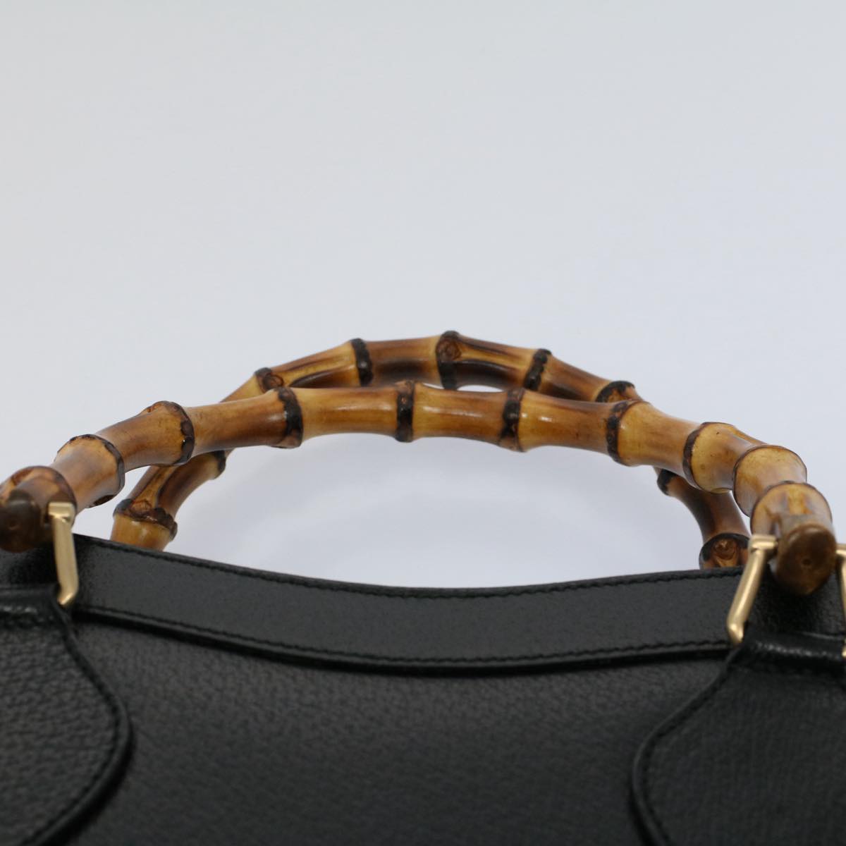 GUCCI Bamboo Hand Bag Leather Black 002 0260 200110  59718