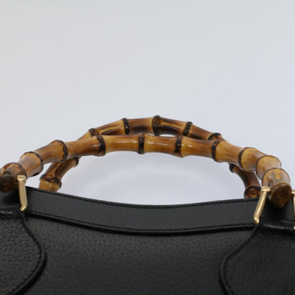 GUCCI Bamboo Hand Bag Leather Black 002 0260 200110  59718
