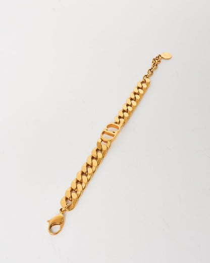 Dior Gold Danseuses toile Logo Chain Bracelet
