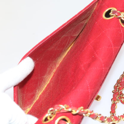 CHANEL Matelasse Chain Shoulder Bag Canvas Red CC 59869A