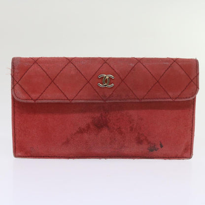 CHANEL Matelasse Chain Shoulder Bag Canvas Red CC 59869A