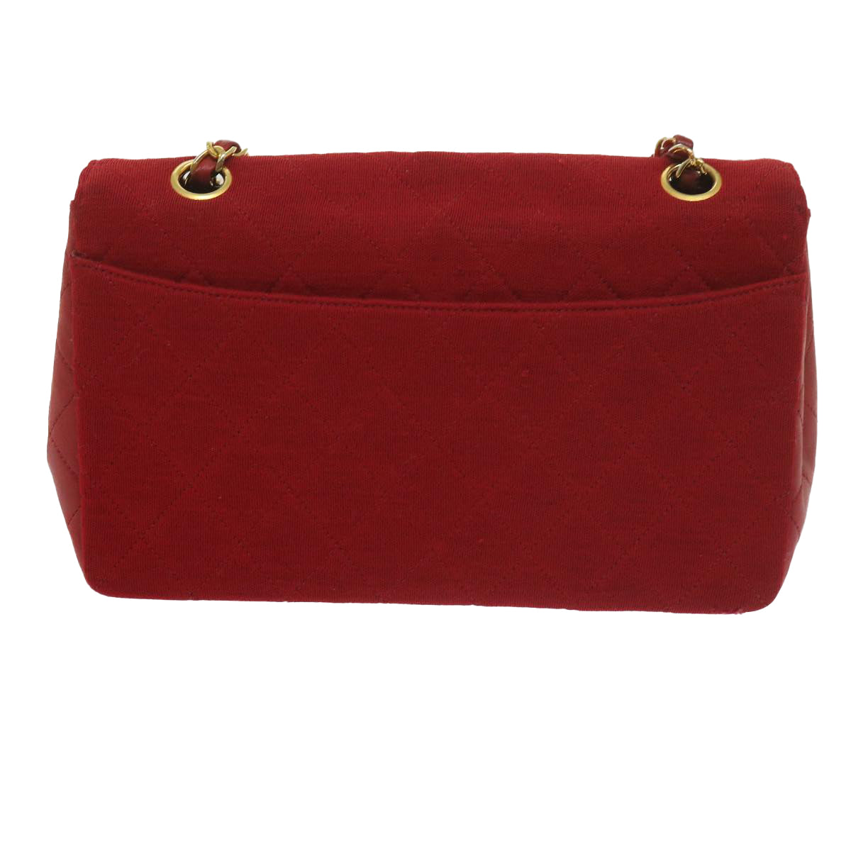 CHANEL Matelasse Chain Shoulder Bag Canvas Red CC 59869A