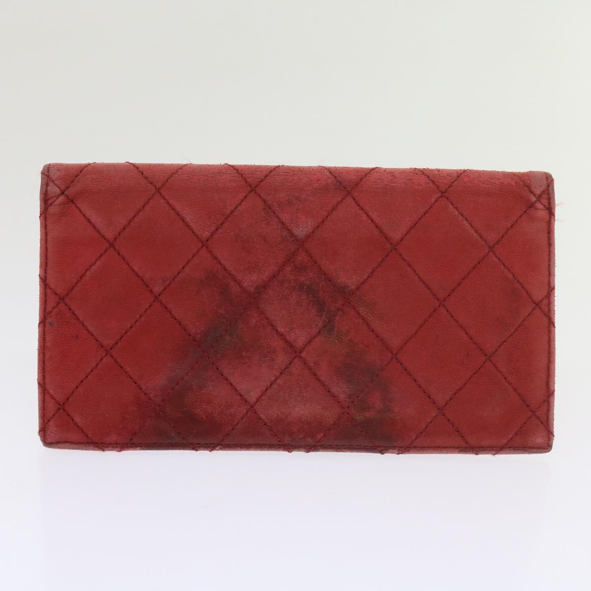 CHANEL Matelasse Chain Shoulder Bag Canvas Red CC 59869A