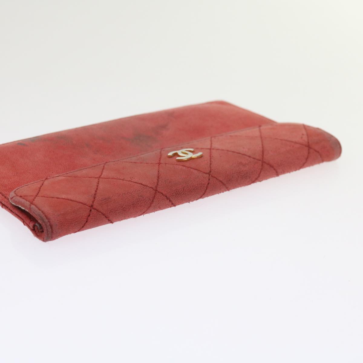 CHANEL Matelasse Chain Shoulder Bag Canvas Red CC 59869A