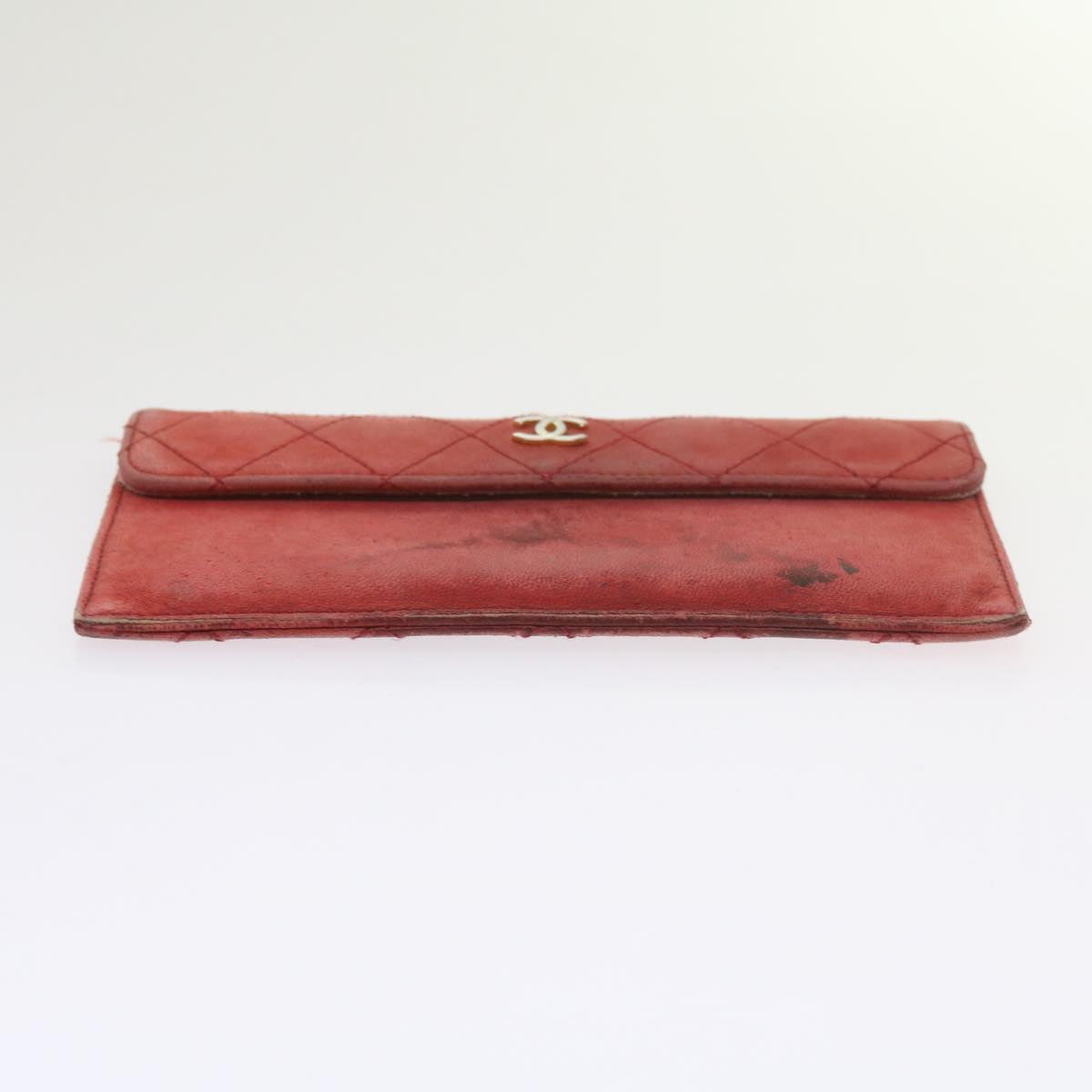 CHANEL Matelasse Chain Shoulder Bag Canvas Red CC 59869A