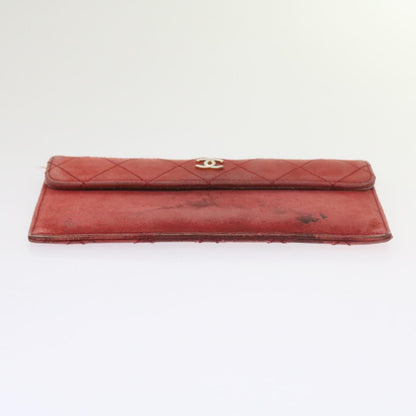 CHANEL Matelasse Chain Shoulder Bag Canvas Red CC 59869A