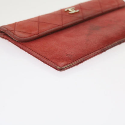 CHANEL Matelasse Chain Shoulder Bag Canvas Red CC 59869A