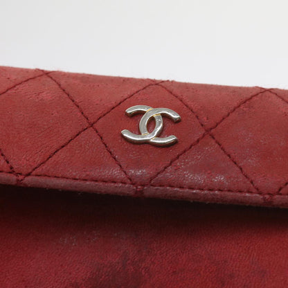 CHANEL Matelasse Chain Shoulder Bag Canvas Red CC 59869A