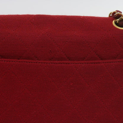CHANEL Matelasse Chain Shoulder Bag Canvas Red CC 59869A
