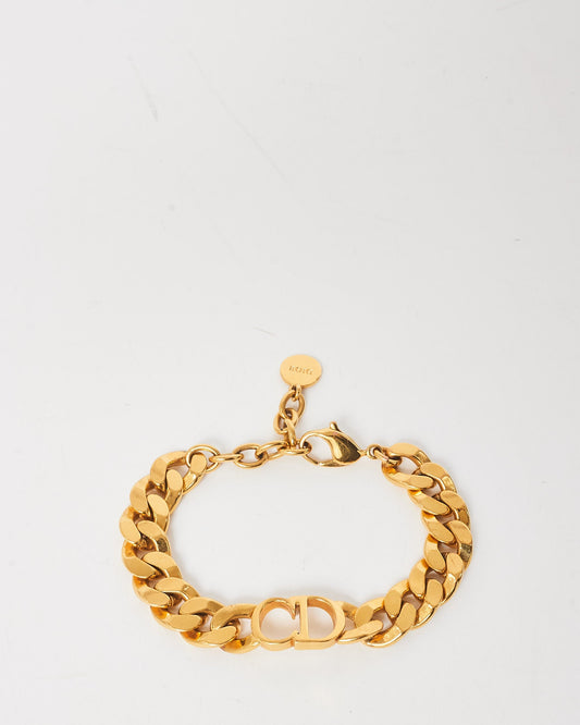 Dior Gold Danseuses toile Logo Chain Bracelet