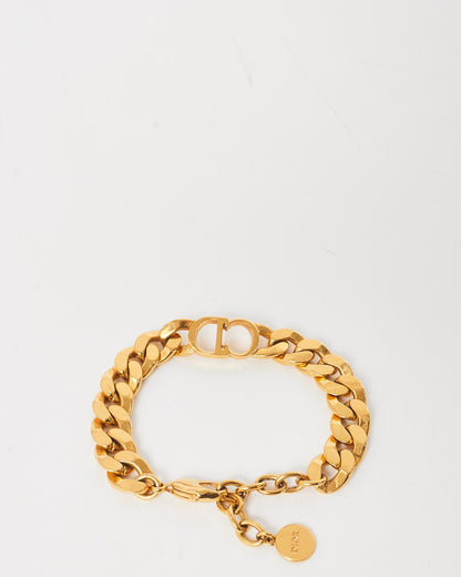 Dior Gold Danseuses toile Logo Chain Bracelet