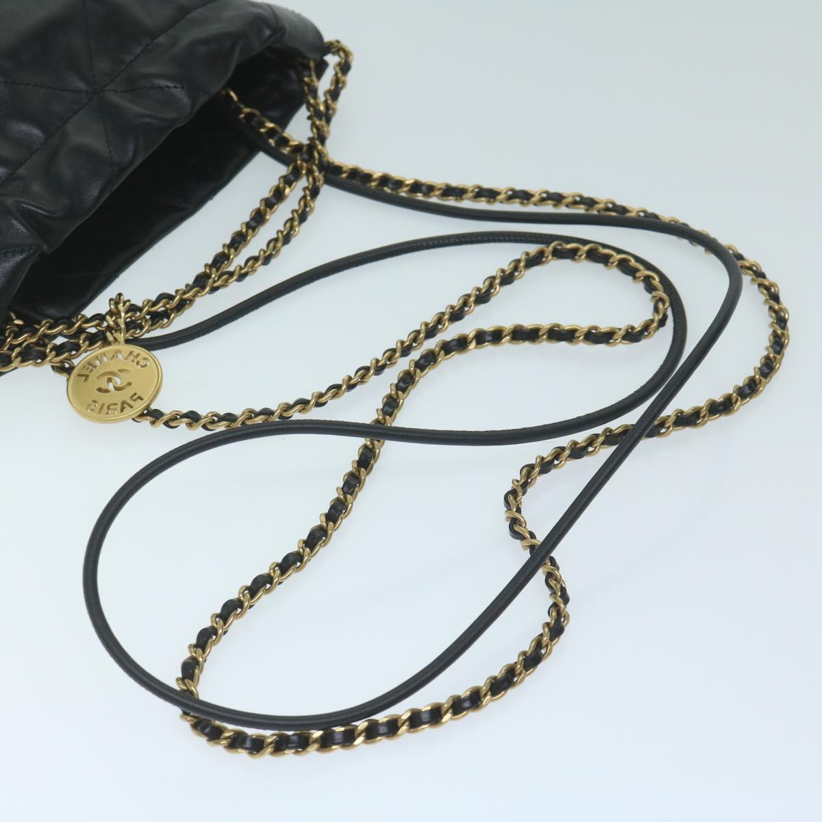 CHANEL CHANEL 22 Chain Hand Bag Leather Black AS3980 CC 59889S