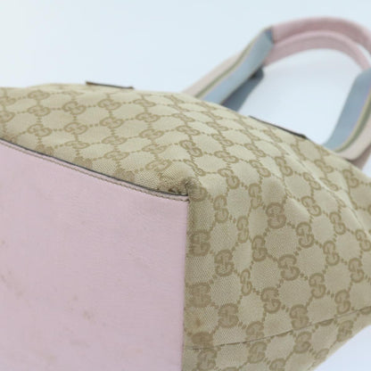 GUCCI GG Canvas Sherry Line Tote Bag Beige Light Blue Green 131230  59964