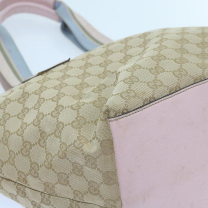 GUCCI GG Canvas Sherry Line Tote Bag Beige Light Blue Green 131230  59964