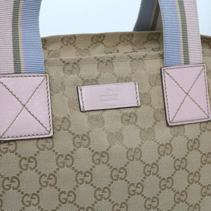 GUCCI GG Canvas Sherry Line Tote Bag Beige Light Blue Green 131230  59964