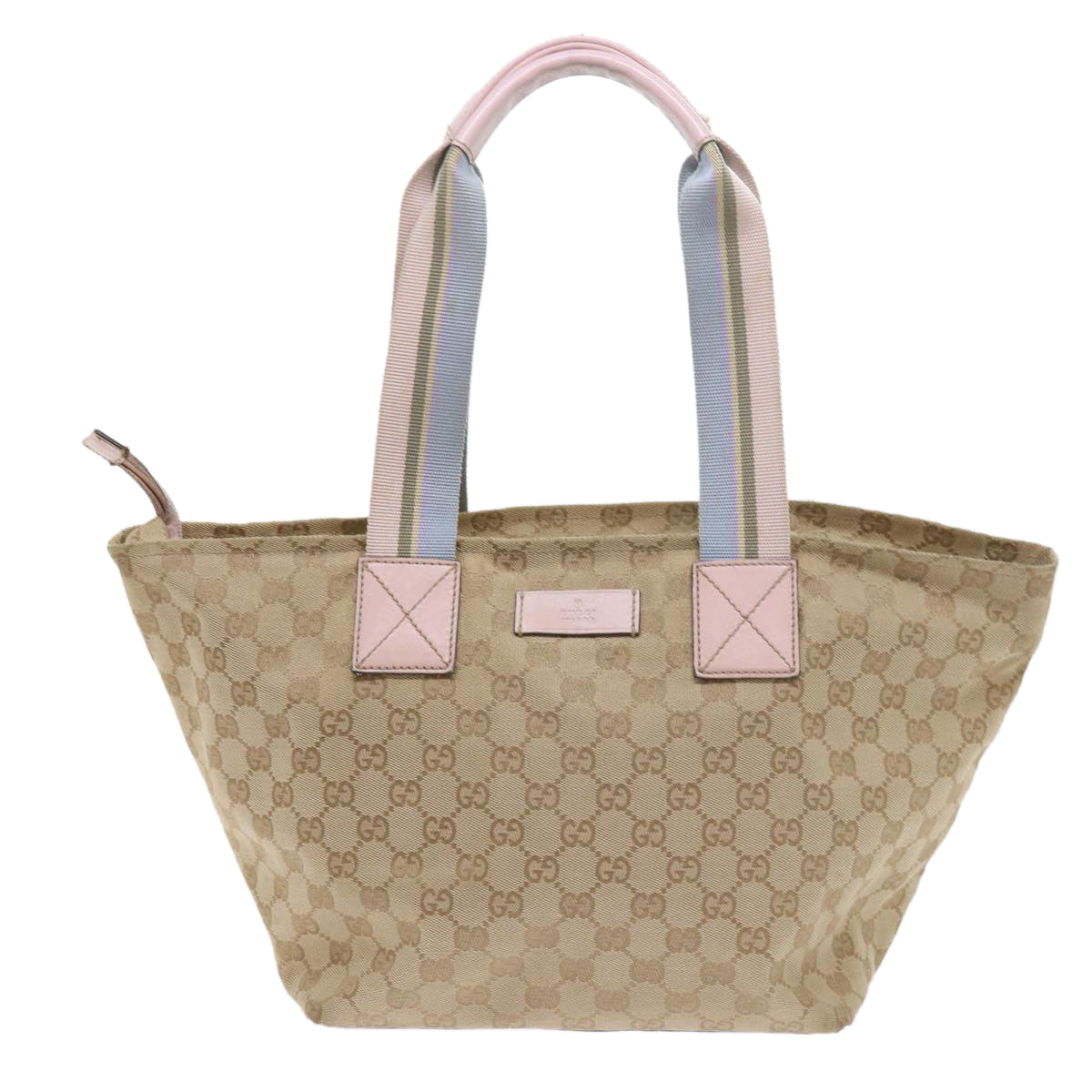 GUCCI GG Canvas Sherry Line Tote Bag Beige Light Blue Green 131230  59964